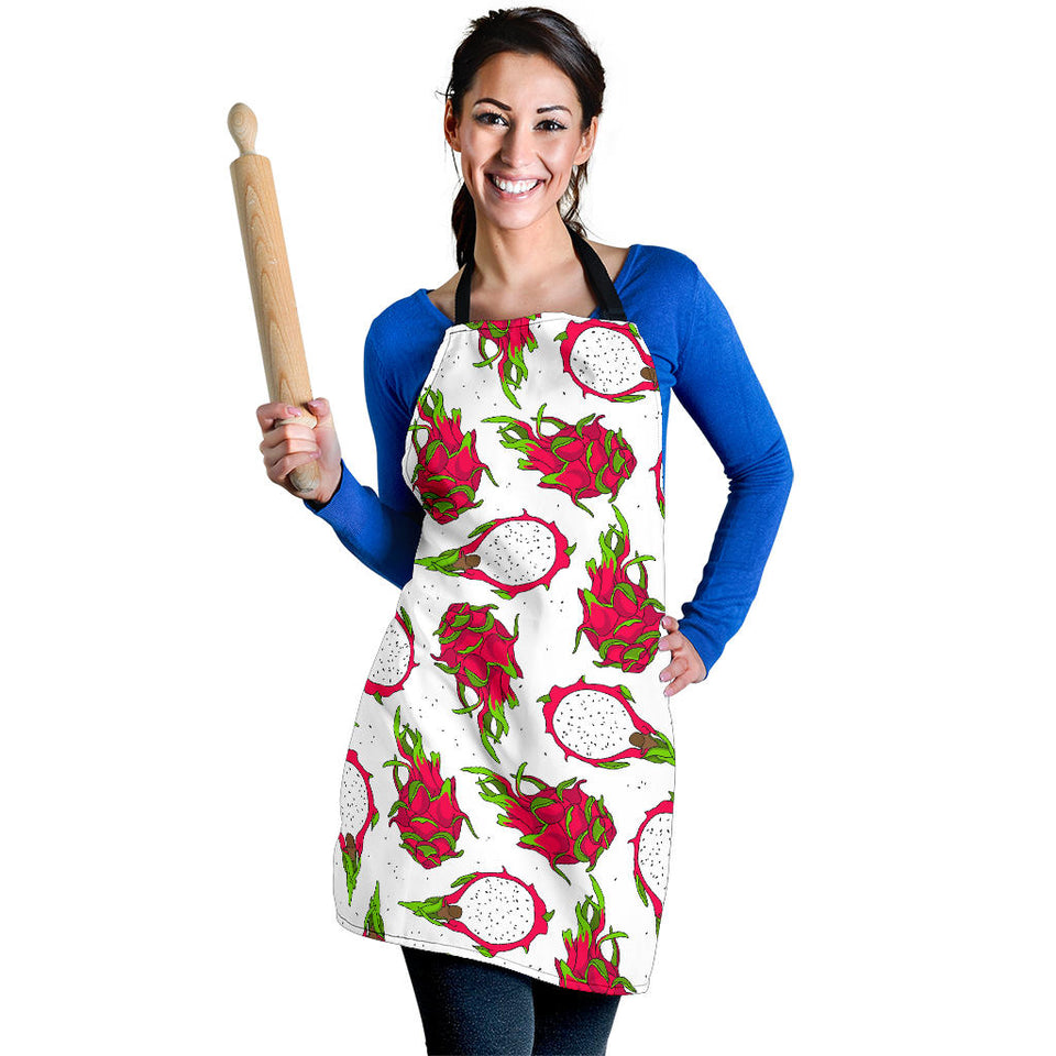 Dragon Fruits White Background Adjustable Apron