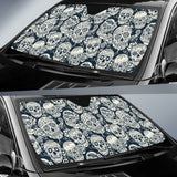 Sugar Skull Black White Pattern Car Sun Shade