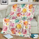 Clock Butterfly Pattern Premium Blanket
