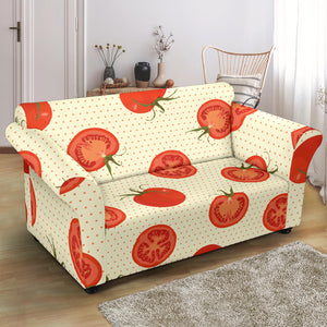 Tomato Dot Background Loveseat Couch Slipcover