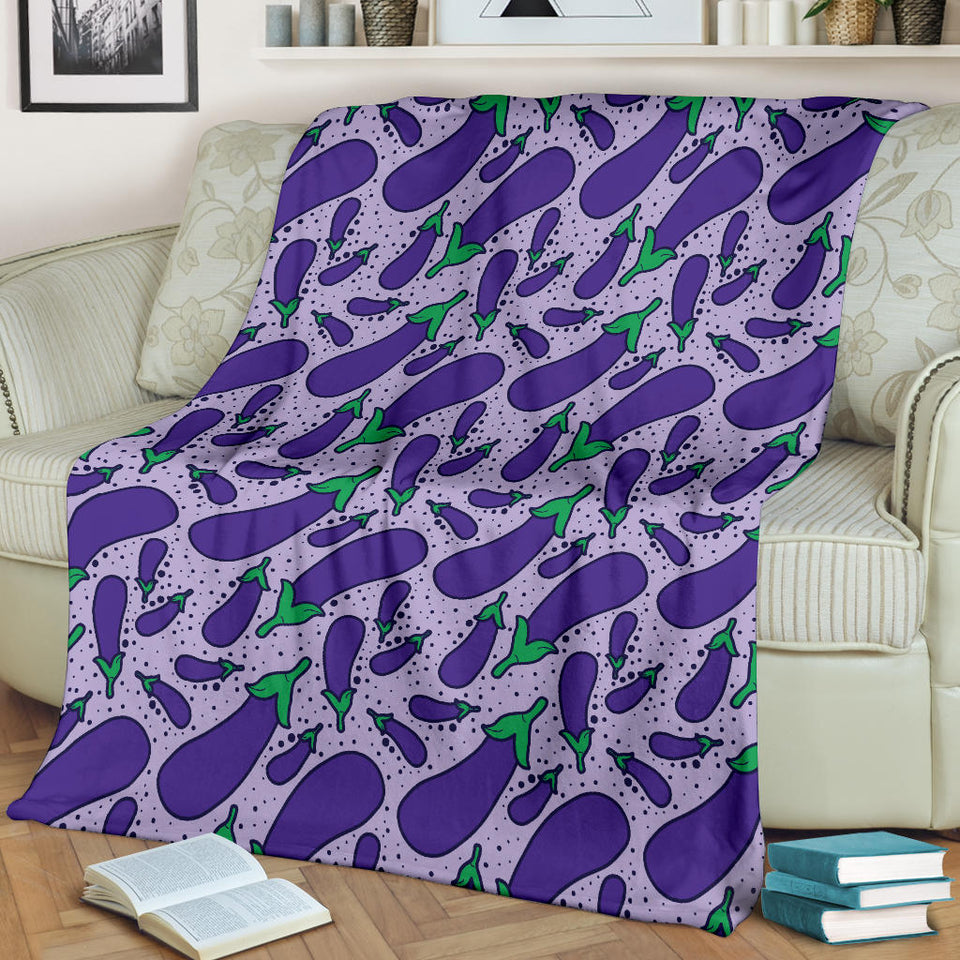 Eggplant Pattern Print Design 03 Premium Blanket
