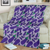 Eggplant Pattern Print Design 03 Premium Blanket