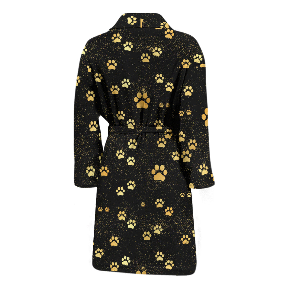 Dog Paws Pattern Print Design 05 Men's Bathrobe