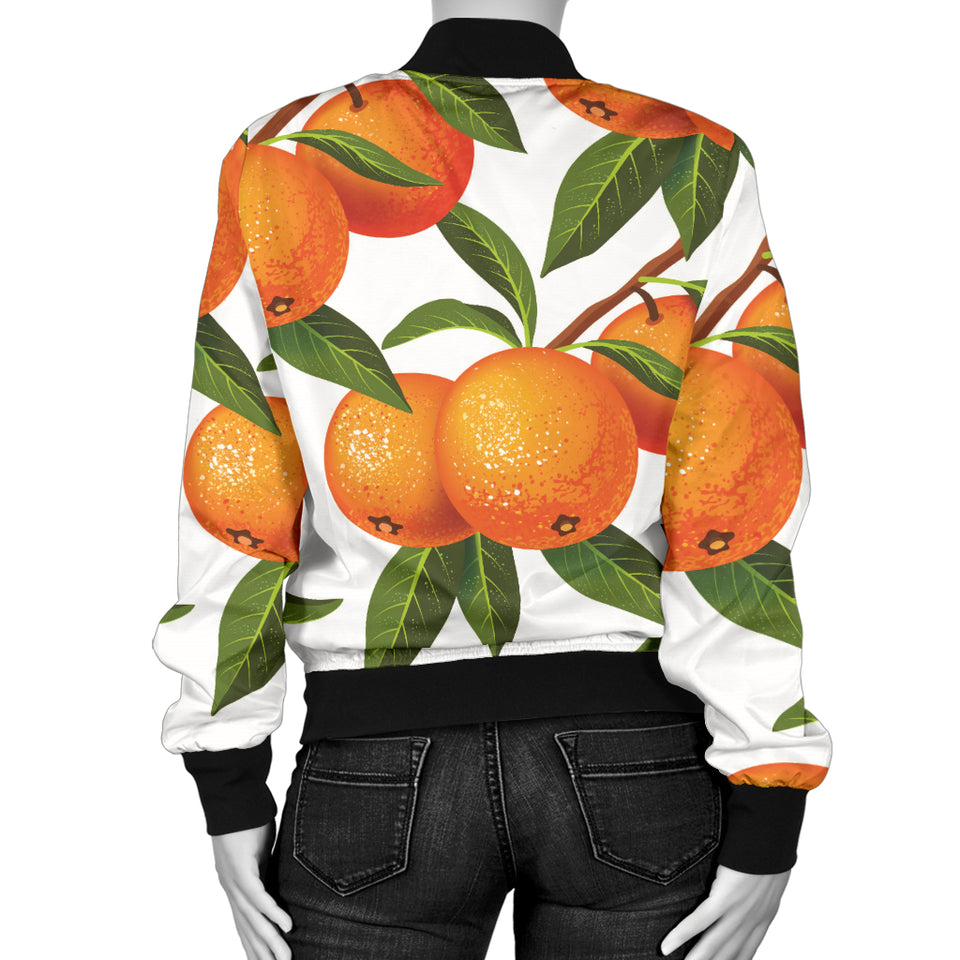 Oranges Pattern Background Women'S Bomber Jacket