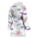 Helicopter Plane Pattern Women'S Bathrobe