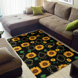 Sunflower Golden Polygonal Shapes Area Rug