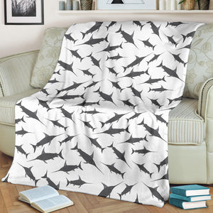 Swordfish Pattern Print Design 04 Premium Blanket