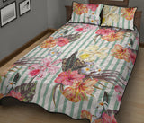 Colorful orchid flower pattern Quilt Bed Set