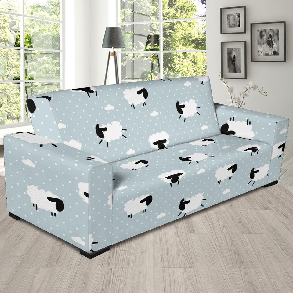 Sheep Polka Dot Cloud Pattern Sofa Slipcover