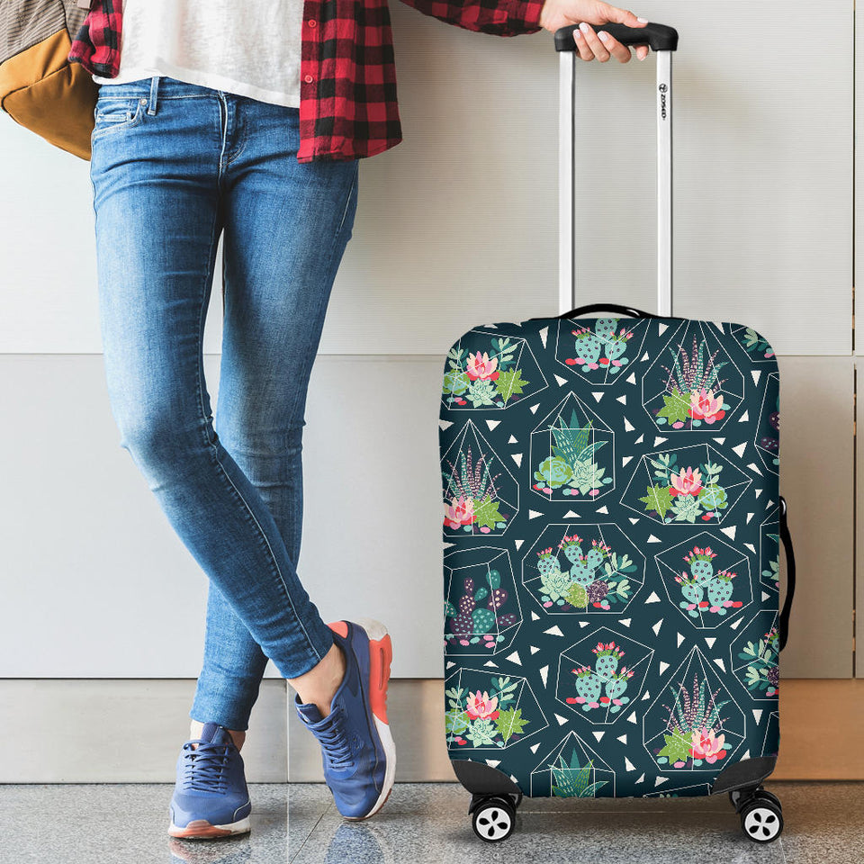 Cactus Glass Terrarium Pattern Luggage Covers
