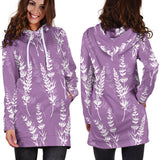 Lavender Flowers Purple Pattern Women'S Hoodie Dress