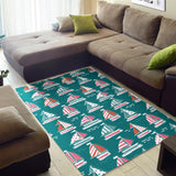 Cute Sailboat Pattern Area Rug
