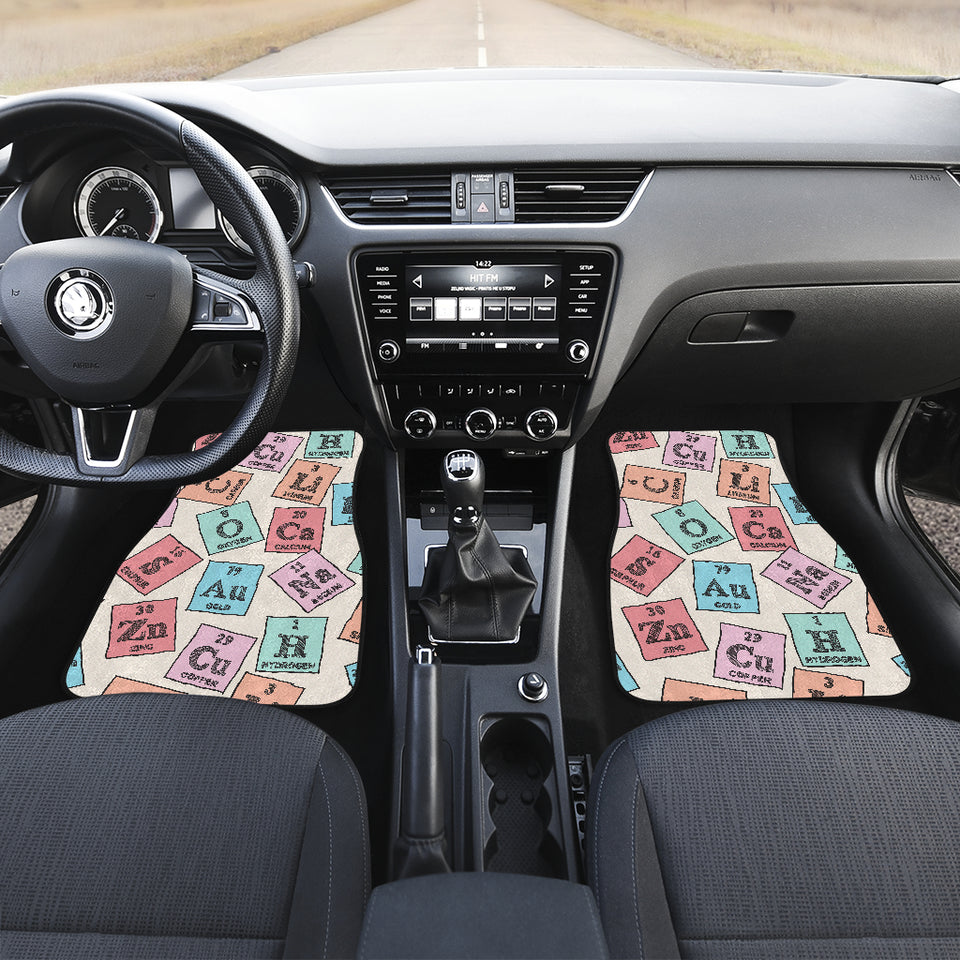 Chemistry Periodic Table Pattern Print Design 02 Front and Back Car Mats