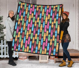 Skate Board Pattern Print Design 02 Premium Quilt