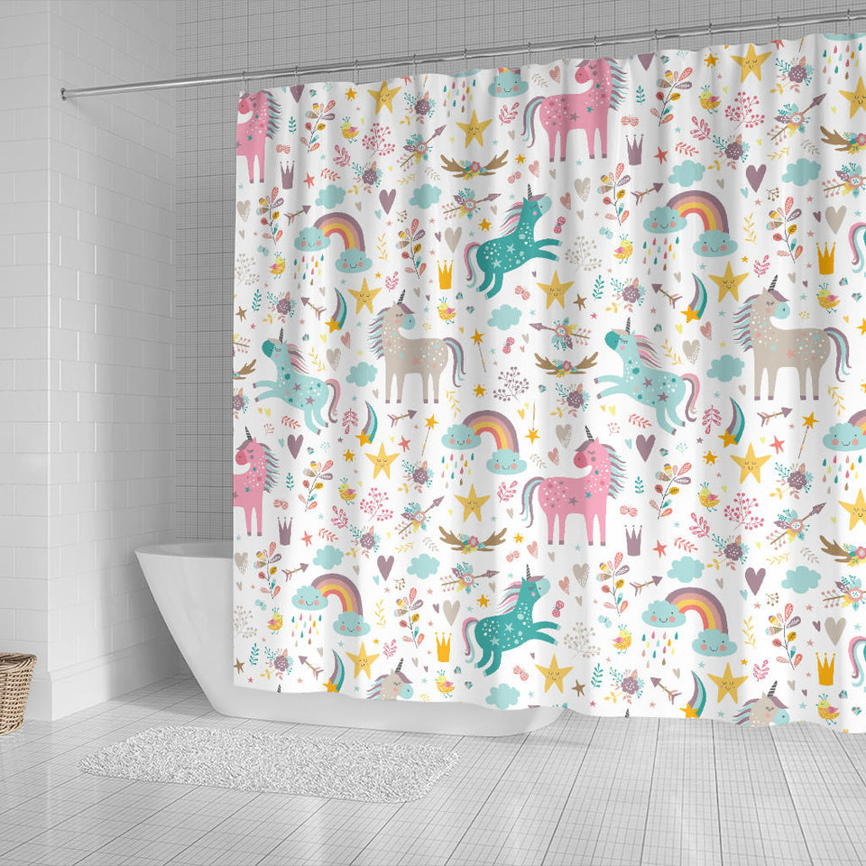 Colorful Unicorn Pattern Shower Curtain Fulfilled In US