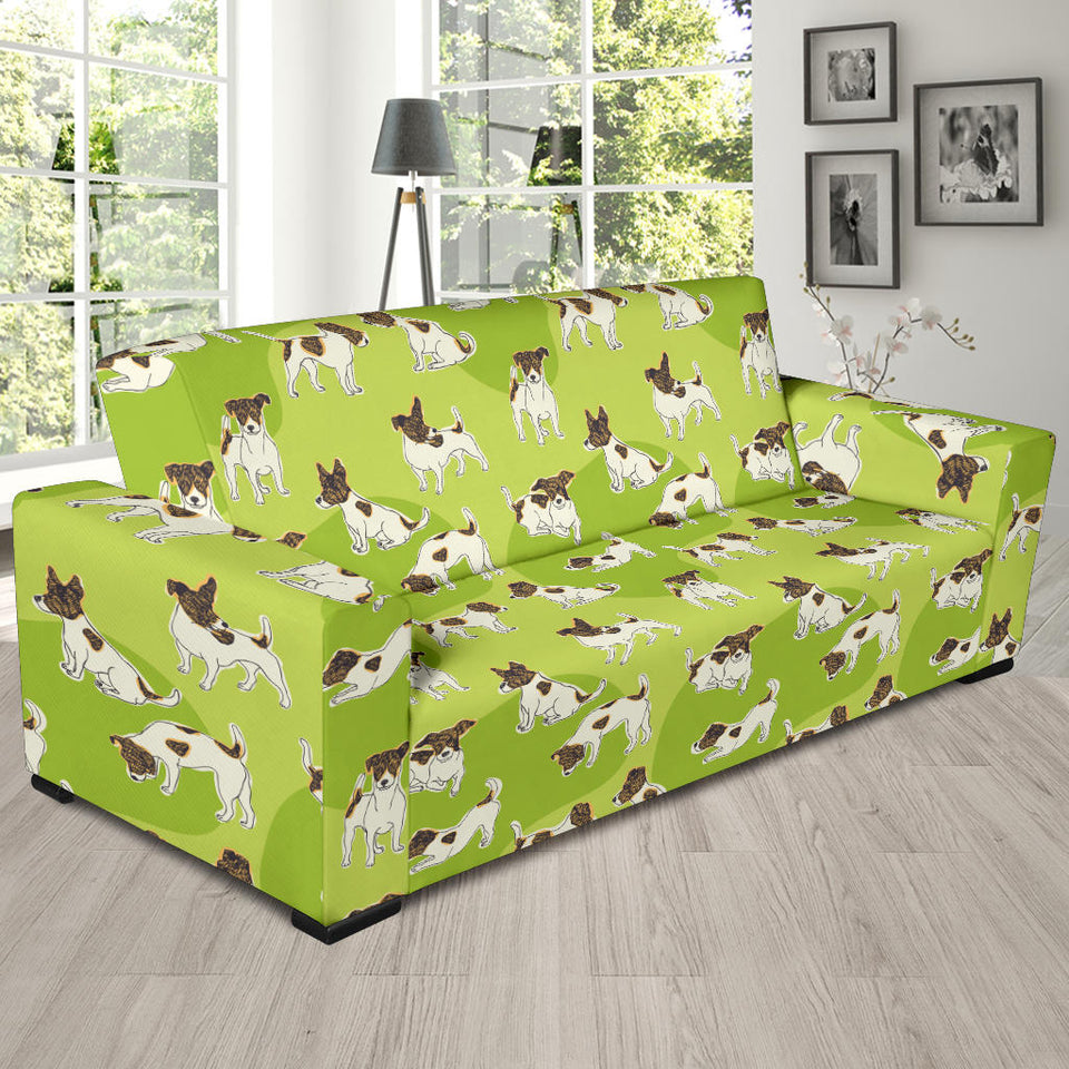 Jack Russel Pattern Print Design 01 Sofa Slipcover