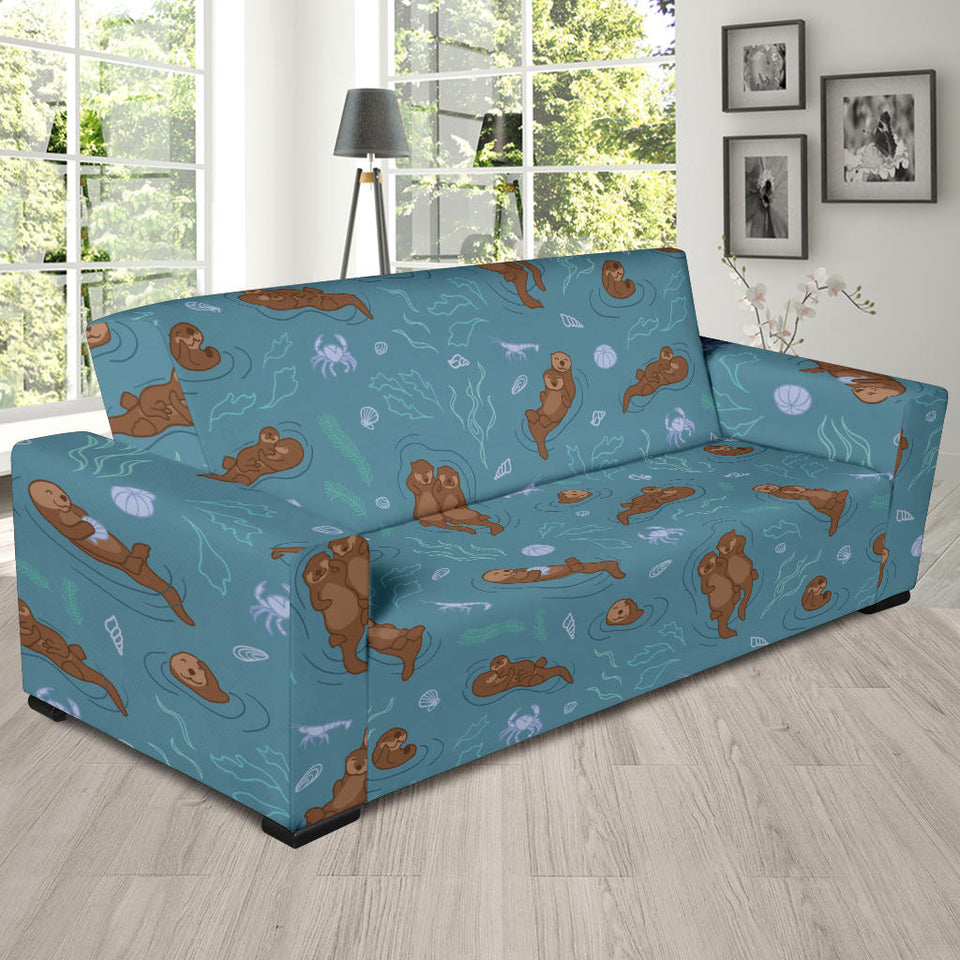 Sea Otters Pattern Sofa Slipcover