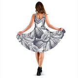 Guava Tropical Hand Drawn Pattern Sleeveless Midi Dress