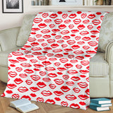 Lips Pattern Print Design 05 Premium Blanket