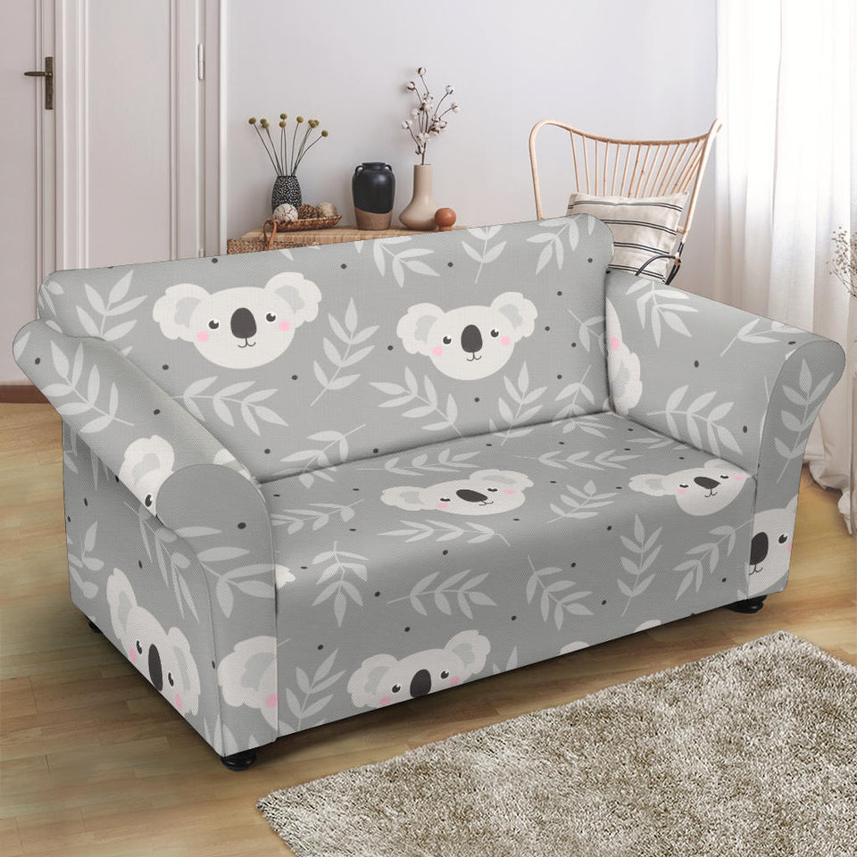 Cute Koala Leaves Pattern Loveseat Couch Slipcover