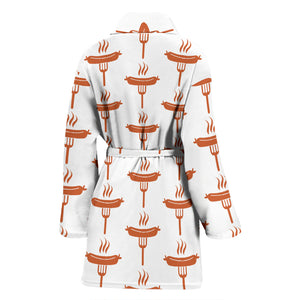 Sausage Pattern Print Design 05 Women's Bathrobe