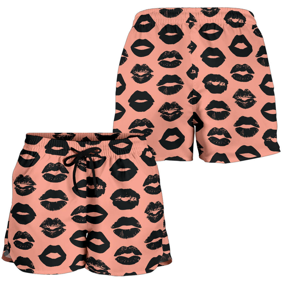 Lips Pattern Print Design 02 Women Shorts