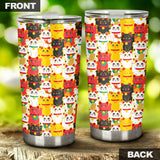 Colorful Maneki Neko Lucky Cat Pattern Tumbler