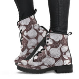Garlic Bulb Dark Background Leather Boots