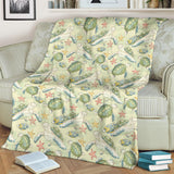 Hand Drawn Sea Turtle Fish Pattern Premium Blanket