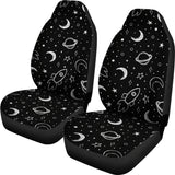 Hand Drawn Space Rocket Star Planet  Universal Fit Car Seat Covers