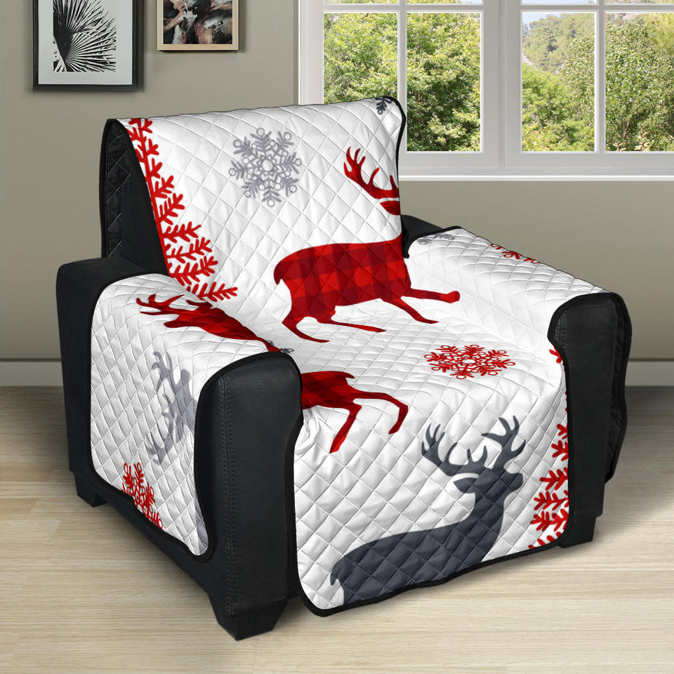 Deer tree snowflakes chrismas pattern Recliner Cover Protector