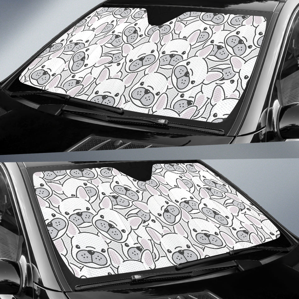 Cute French Bulldog Head Pattern Car Sun Shade