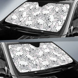 Cute French Bulldog Head Pattern Car Sun Shade