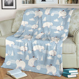 Cute Polar Bears Christmas Decoration Pattern Premium Blanket
