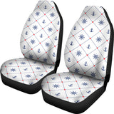 Anchor Rudder Nautical Design Pattern  Universal Fit Car Seat Covers