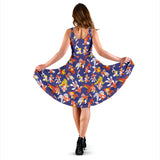 Goldfish Pattern Print Design 04 Sleeveless Midi Dress