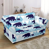 Polar Bear Winter Snow Pattern Loveseat Couch Slipcover