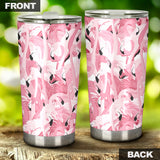 Pink Flamingos Pattern Background Tumbler