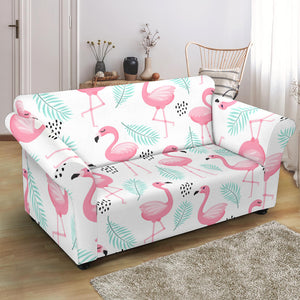 Cute Flamingo Pattern Loveseat Couch Slipcover