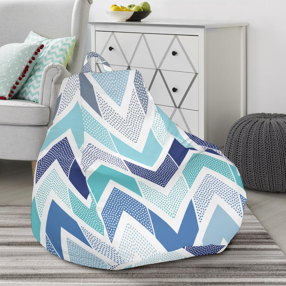 Zigzag  Chevron Blue Pattern Bean Bag Cover