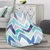Zigzag  Chevron Blue Pattern Bean Bag Cover