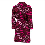 Lips Pattern Print Design 03 Men's Bathrobe