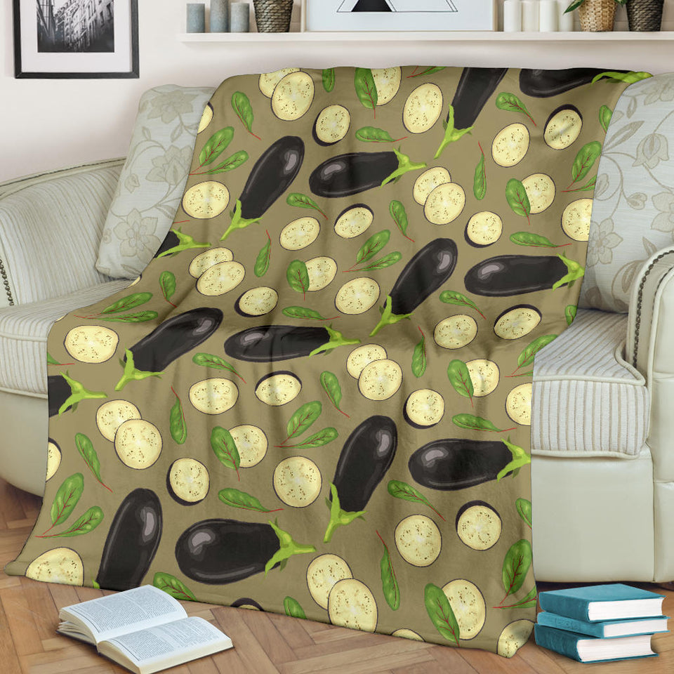 Eggplant Pattern Print Design 02 Premium Blanket