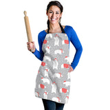 Cute Polar Bear Christmas Snow Pattern Adjustable Apron