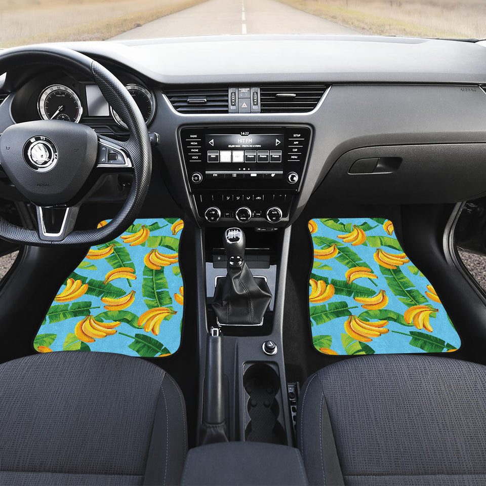 Banana Leaves Banana Design Pattern Front And Back Car Mats