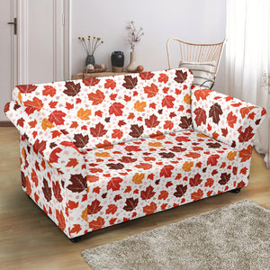 Colorful Maple Leaf Pattern Loveseat Couch Slipcover