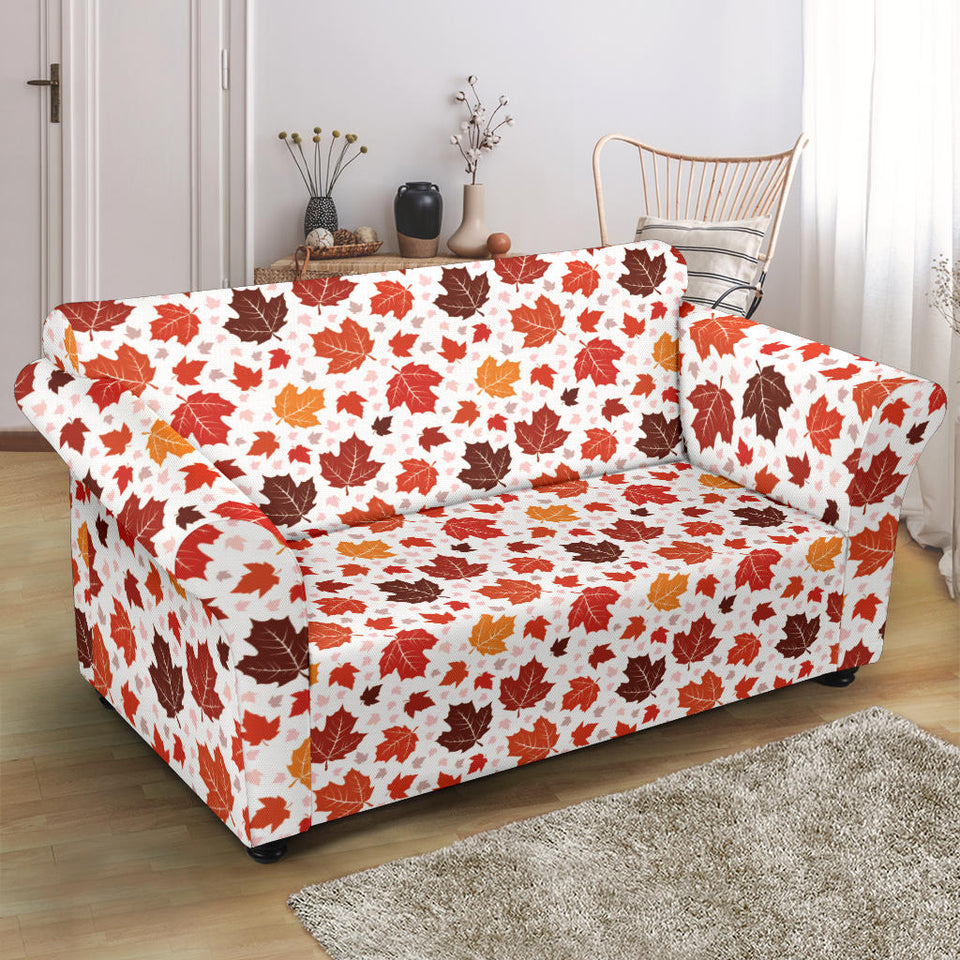 Colorful Maple Leaf Pattern Loveseat Couch Slipcover