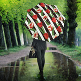 Red And White Tulips Pattern Umbrella