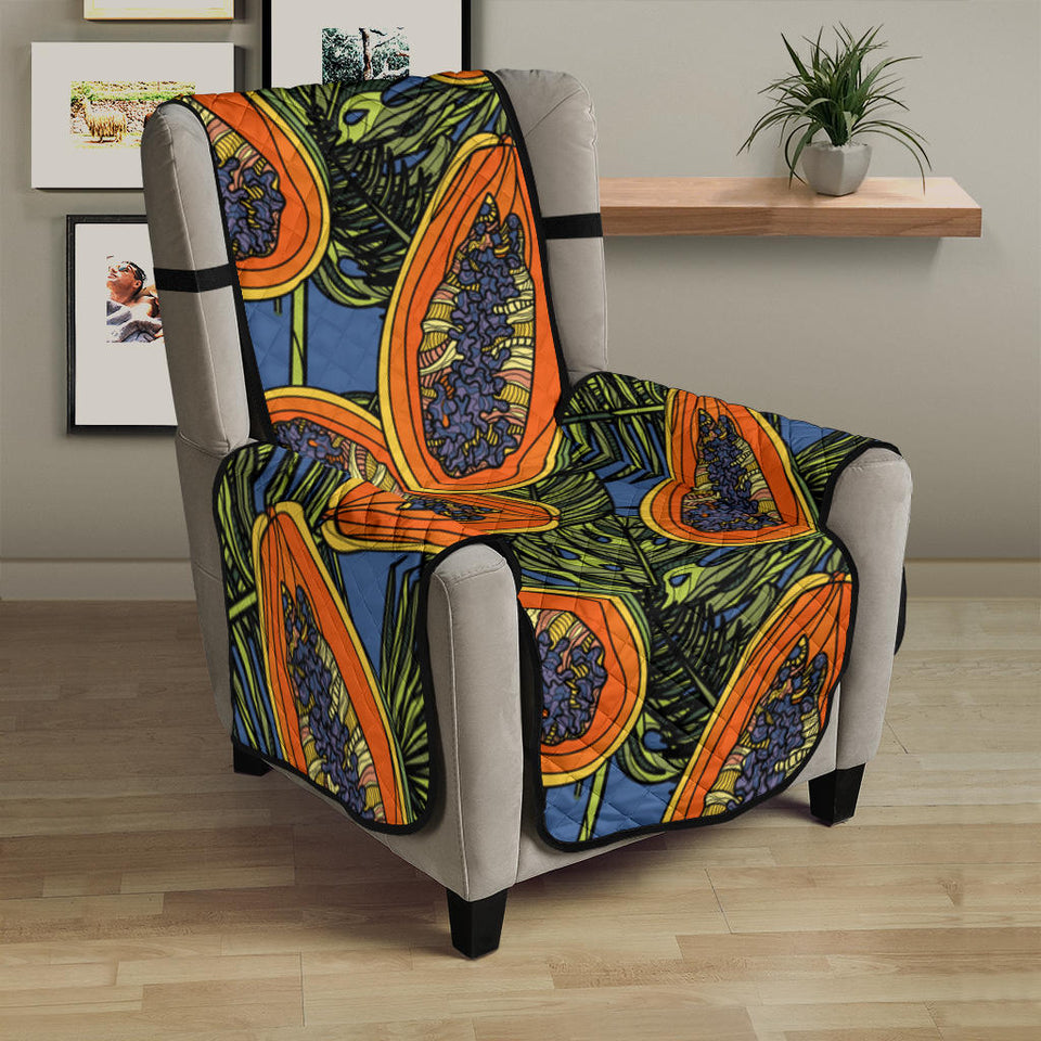 Colorful papaya tropical leaves Chair Cover Protector