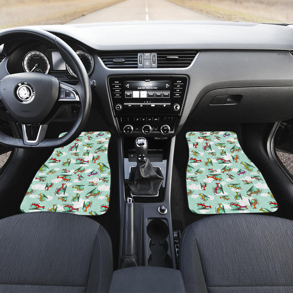Helicopter Design Pattern Front Car Mats